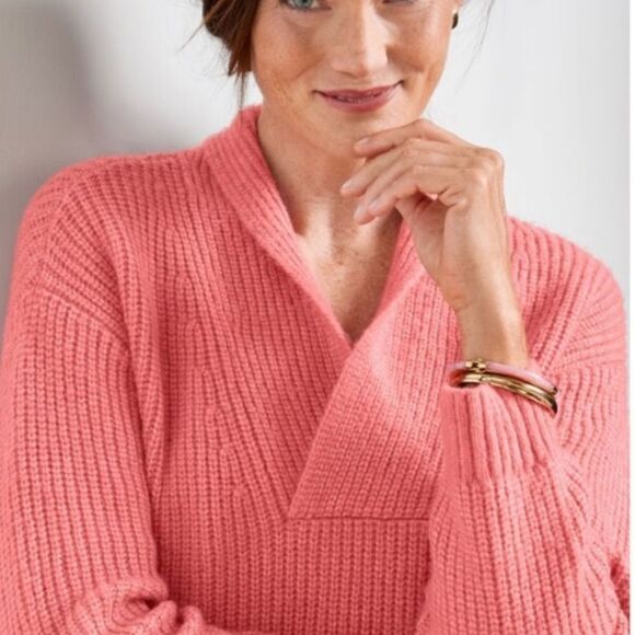 Talbots Shawl Collar Shaker Stitch Pullover Sweater Size Women's Plus 2X - Picture 1 of 10